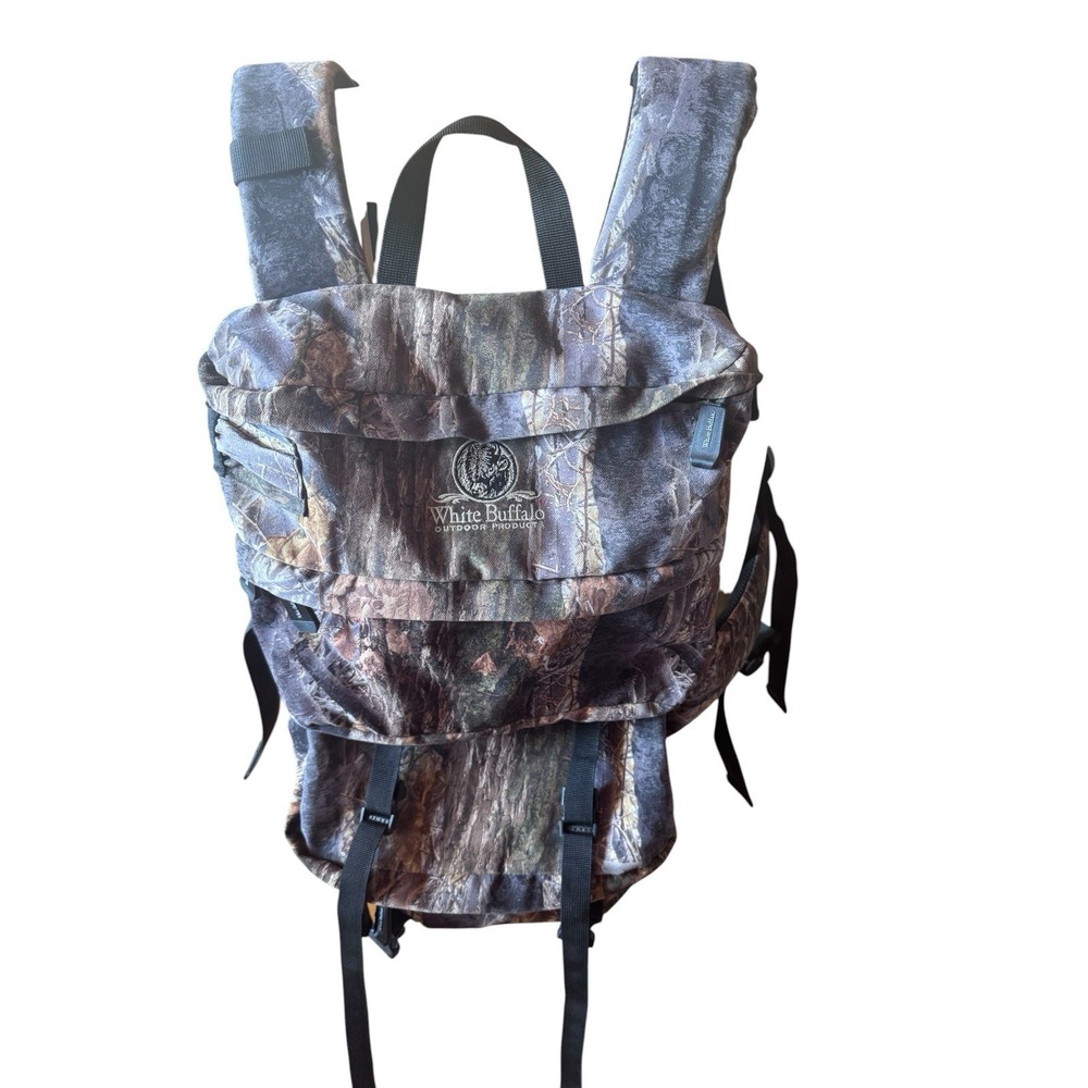 White Buffalo Camouflage Hunting Tactical Hiking Backpack 3 Zipped Compartments
